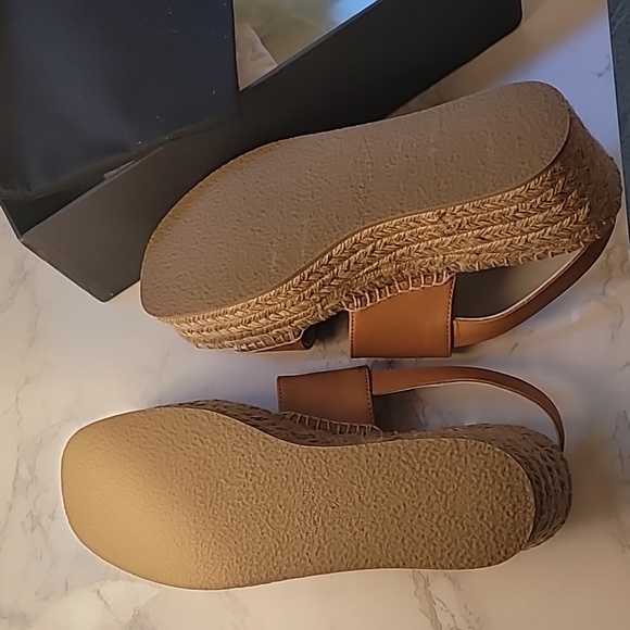 RAG & BONE EDIE WEDGE ESPADRILLE PLATFORM - TOBACCO  SIZE 9.5 - Picture 16 of 17